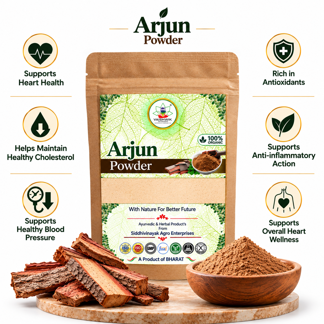 Benefits of Vaishwik Prakruti Arjun Powder – Ayurvedic Herbal Wellness Support