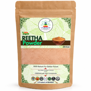 Vaishwik Prakruti Reetha Powder 100 Gram pouch on white background