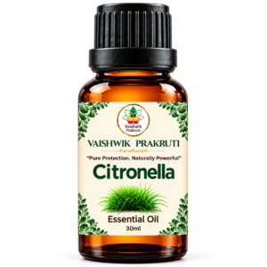 Vaishwik Prakruti Citronella Essential Oil 30 ml amber glass bottle