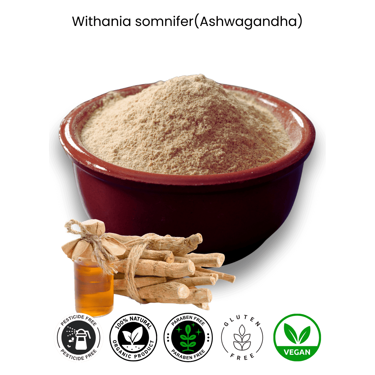 Withania Somnifera (Ashwagandha) Root Powder – 100% Natural & Pure – Vaishwik Prakruti Withania Somnifera (Ashwagandha) Root Powder – Vaishwik Prakruti